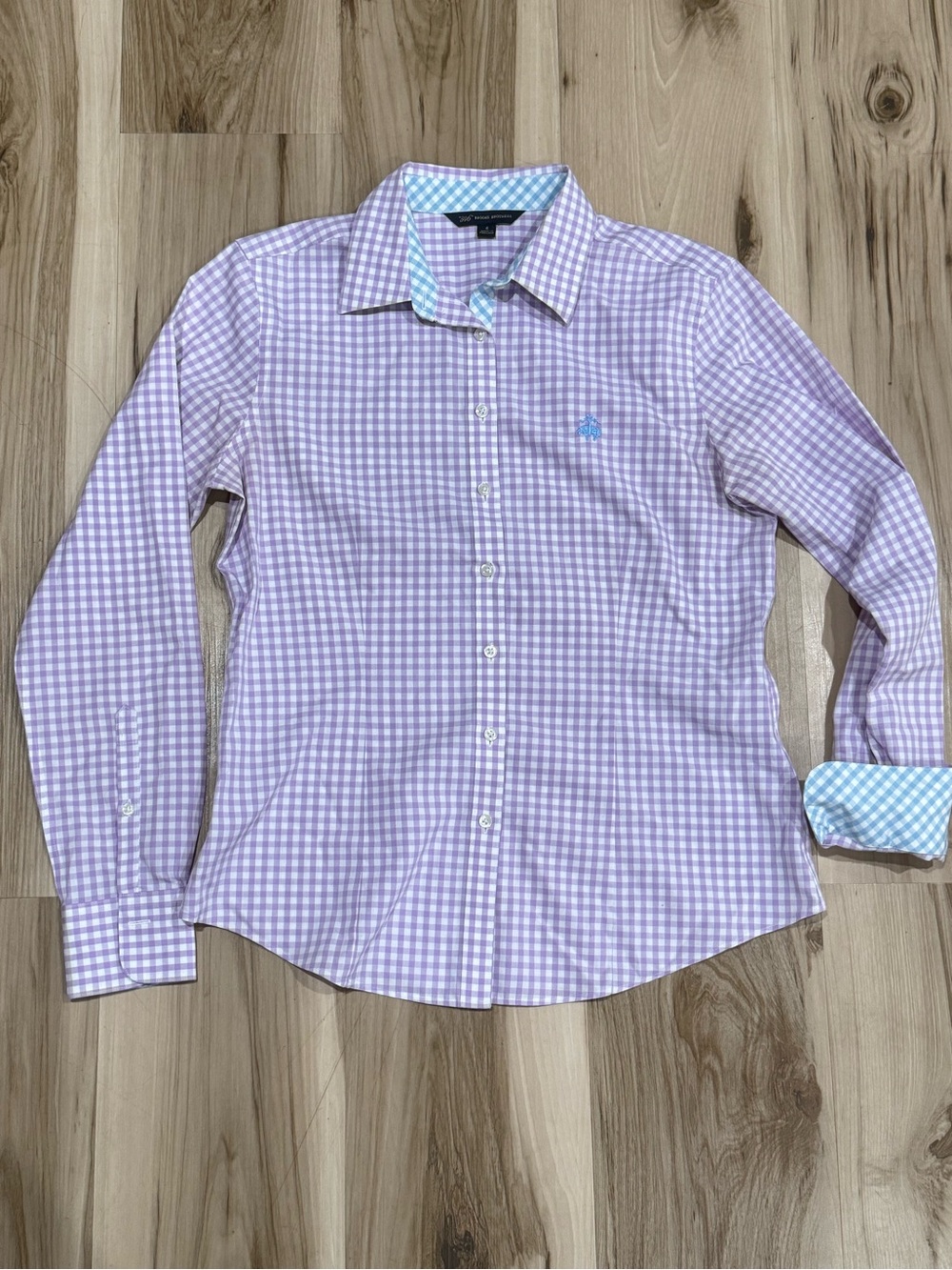Brooks Brothers 346 Purple Plaid Button Down Top Blouse Women’s 4